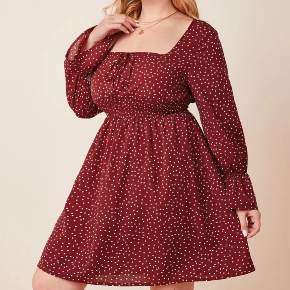 SHEIN Red Polka Dot Dress